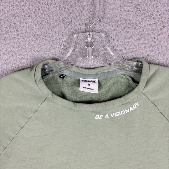 Gymshark Crop Top Women’s Medium Sage Custom Activewear Gym Yoga Running Dance - Picture 3 of 7